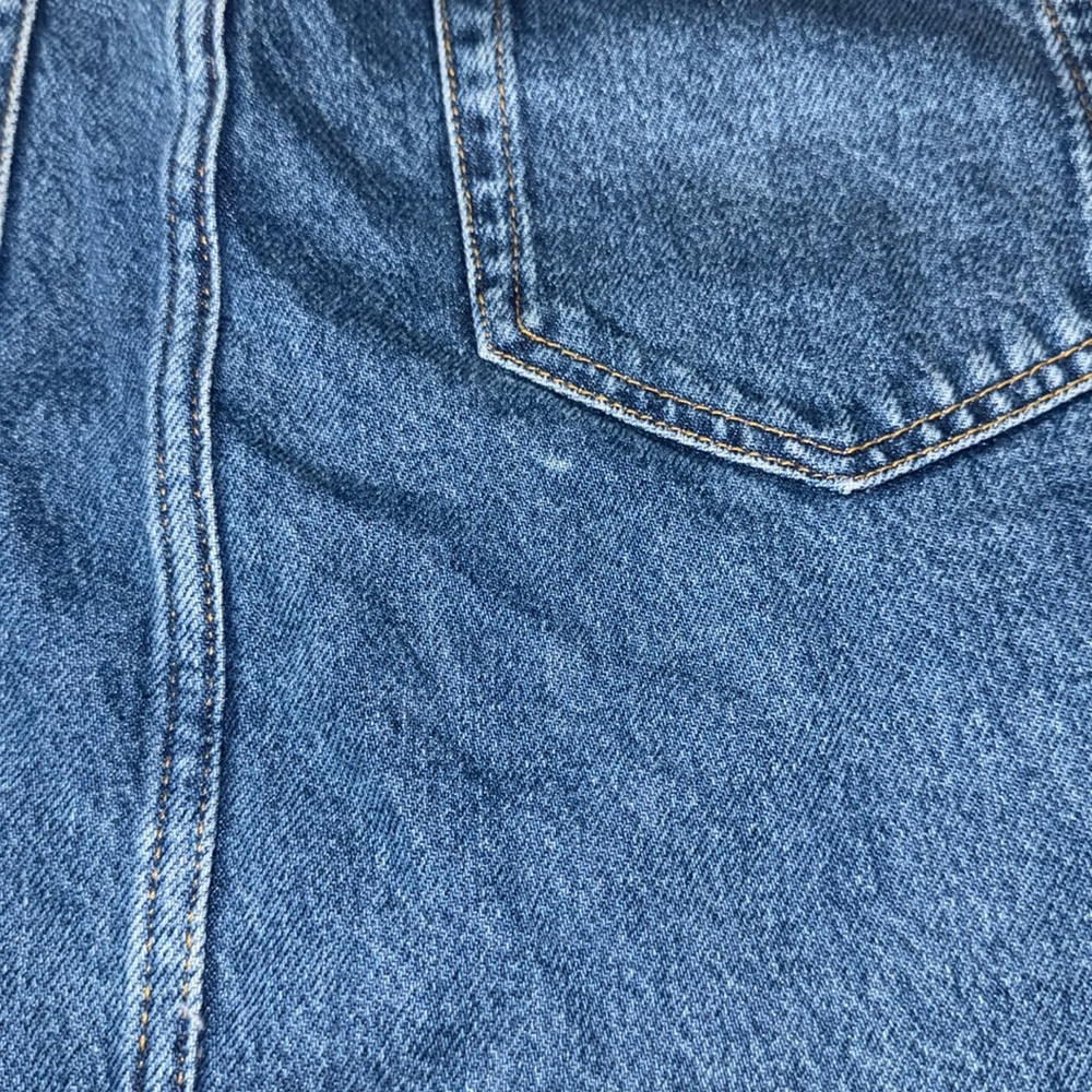 Pilcro Size 10 Denim Midi / Maxi Skirt NWT Anthropologie Front Slit Raw Hem Luxe - Picture 12 of 15